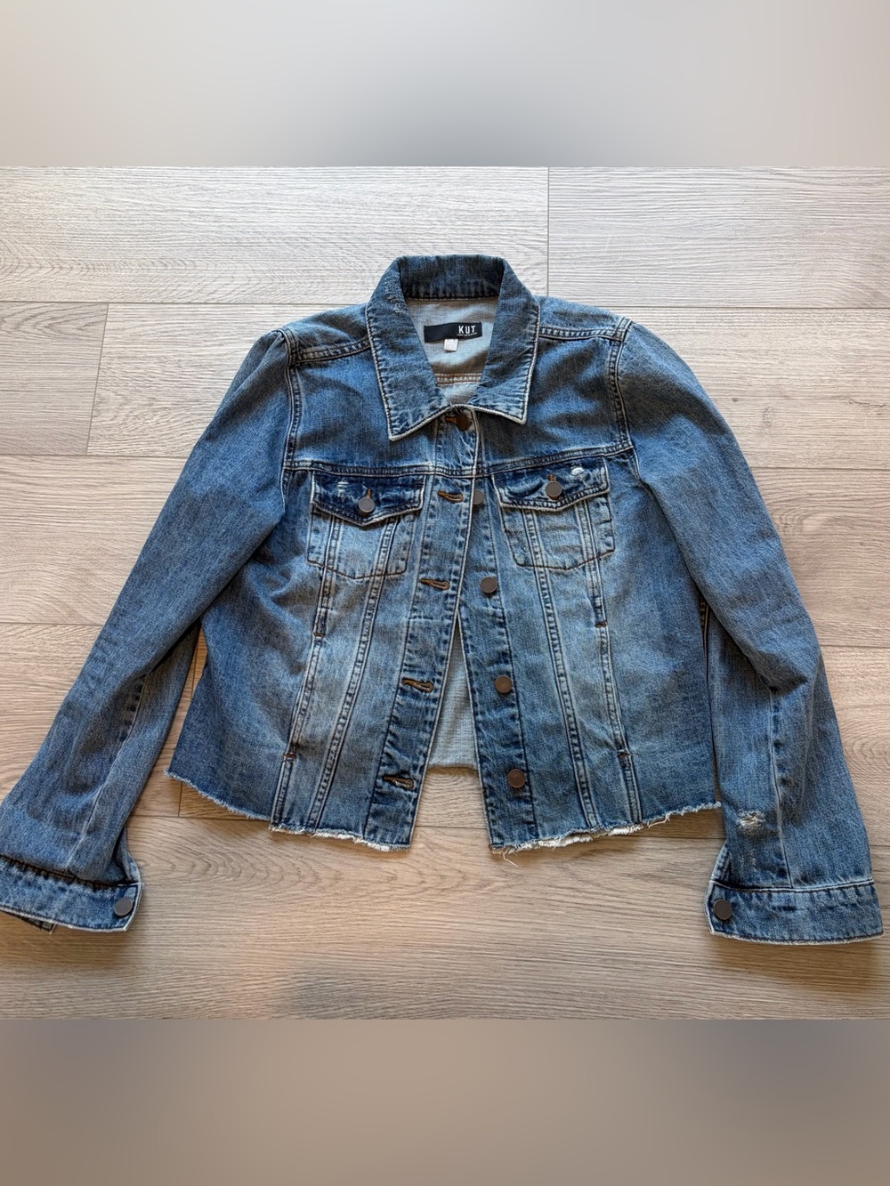 KUT from the Kloth Julia Crop Jacket Jean Women’s Large L